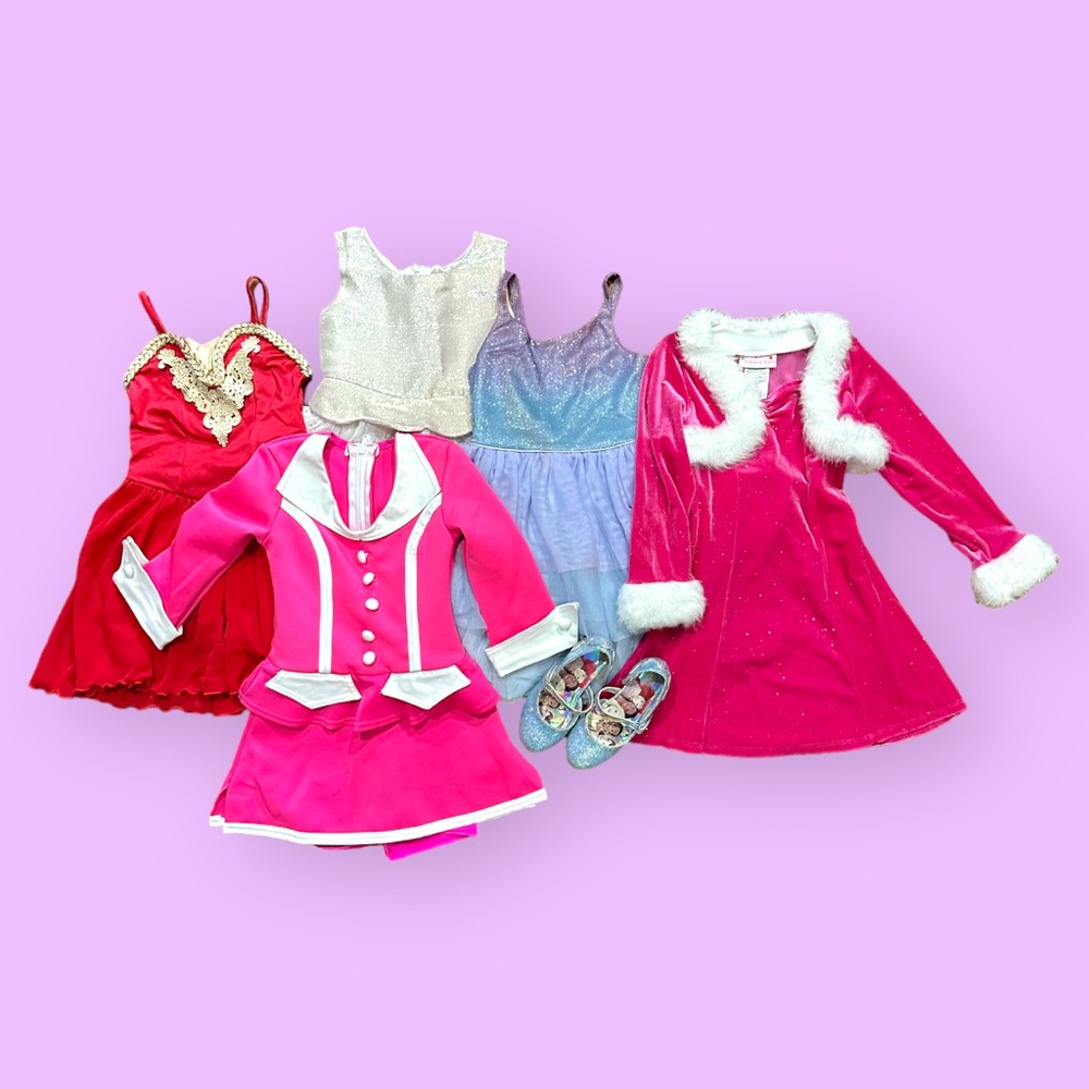 COPY - Girl 4T 5T 4/5 XS S Dress Up Lot Dance Costumes Leotards Disney Heels Ba…